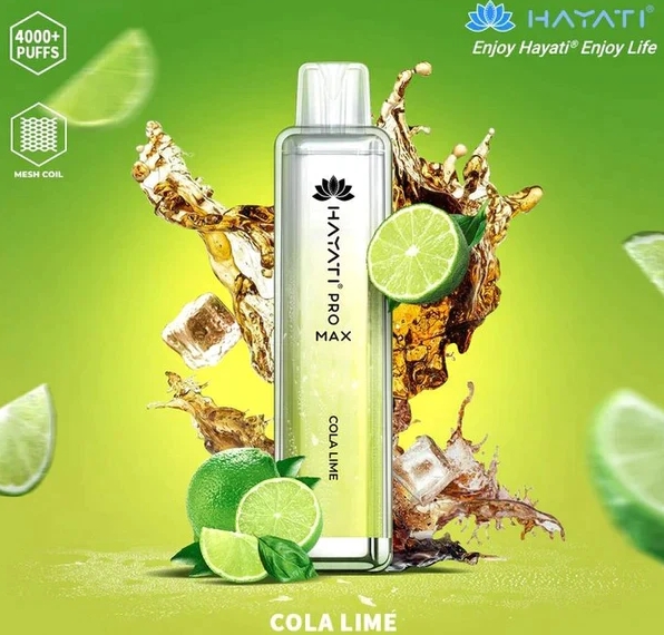 Hayati Pro Max 4000 Puffs Vape - cola de limão: o sabor que define tendências no Brasil em 2025